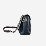 tricolor Iridescent calfskin country chic flap