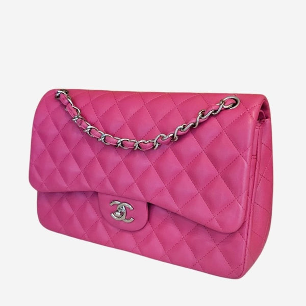 LARGE PINK CLASSIC DOUBLE FLAP