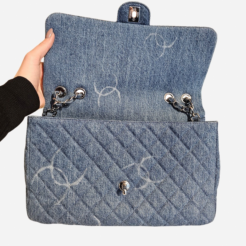 20B large denimblå single flap